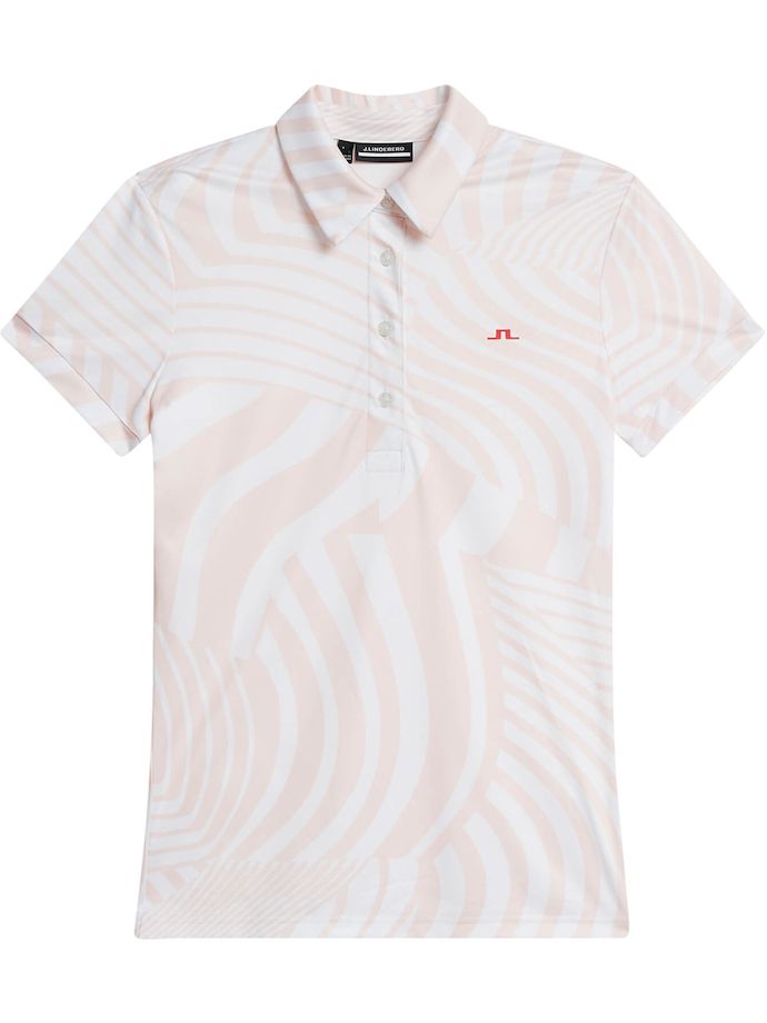 J. LINDEBERG Polo Hailey Print, weiß/rosa