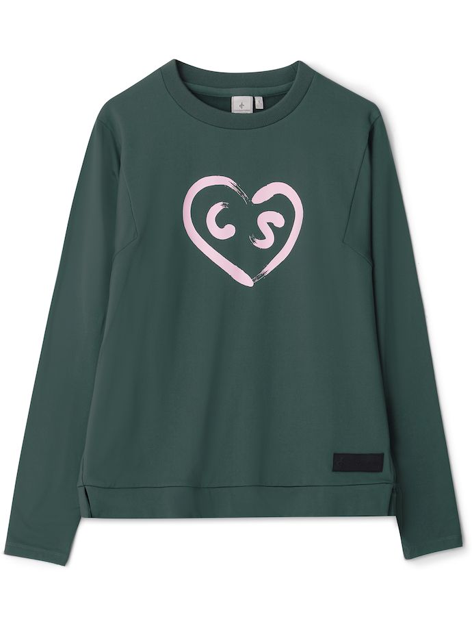 Cross Pullover Heart Crew, grün