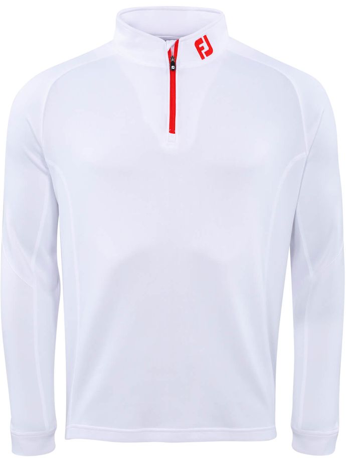 FootJoy Chill-Out Pullover, Athletic Fit, blanco/rojo