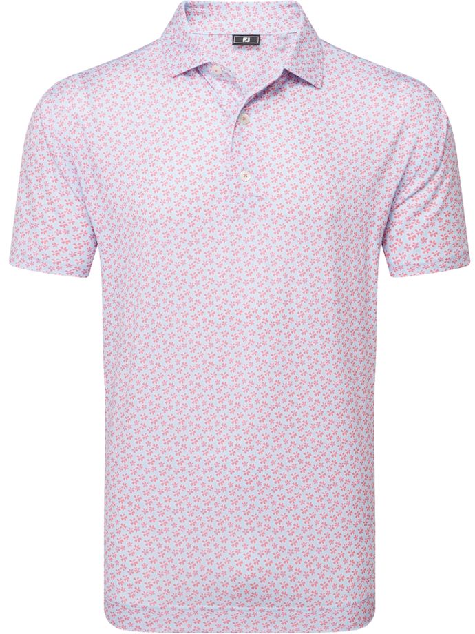 FootJoy Polo Floral Sketch Print Lisle, rosa