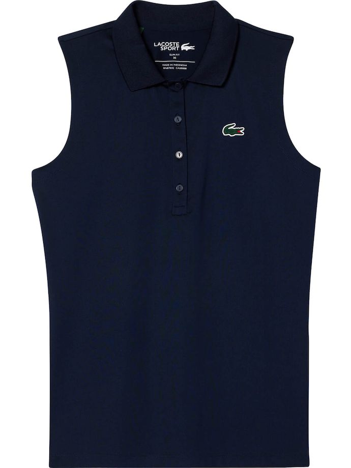 LACOSTE Polo, sleeveless, navy