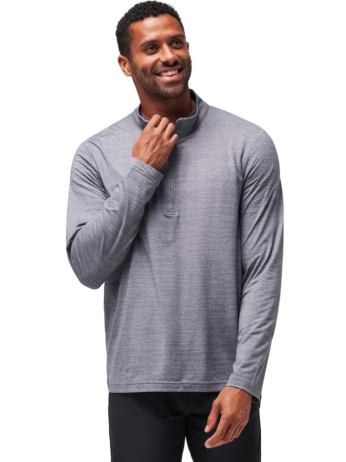 TRAVISMATHEW Laag De Verwarmer 1/4 Zip, grijs