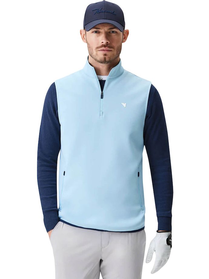 Macade Therma 1/4 zip waistcoat, light blue