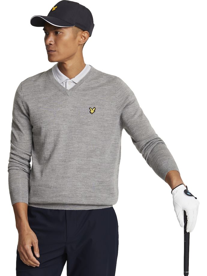 Lyle Scott Trøje med V-hals, grå