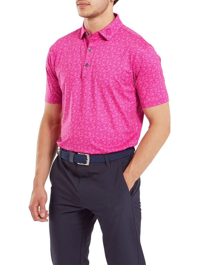 FootJoy Lisle Floral Polo, pink