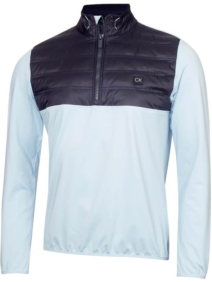 Calvin Klein Golf Layer Rangewood Hybrid 1/2-Zip, white/dark blue