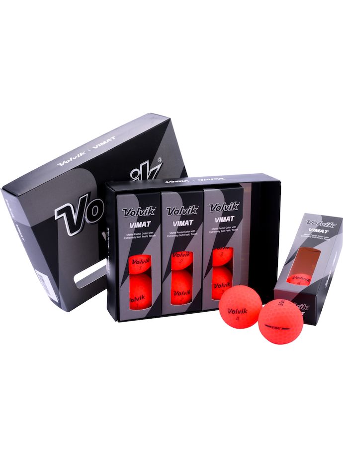 Volvik Palline da golf Vimat Soft - confezione da 12 pezzi, rosso