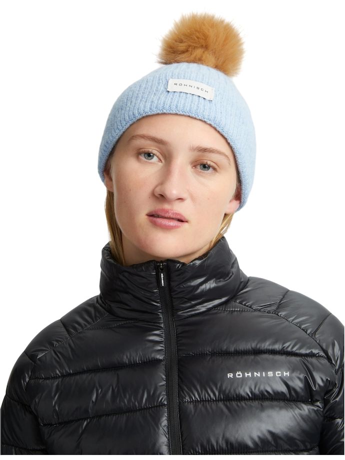 Röhnisch Beanie Pom Rib, hellblau