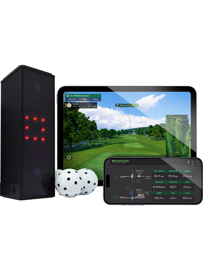 Square Golf Launch Monitor / Golf Simulator , schwarz