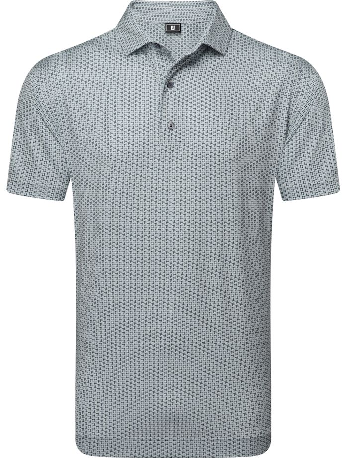 FootJoy Polo Houndstooth Geo Lisle, szary