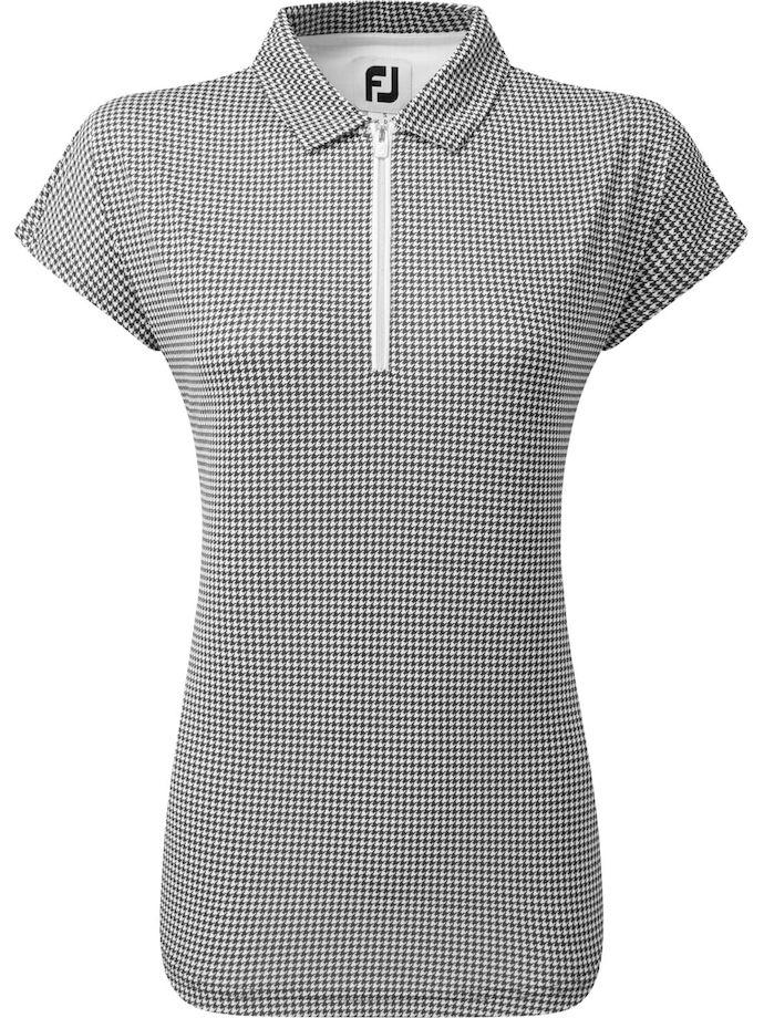 FootJoy Polo Hahnentritt, negro/blanco