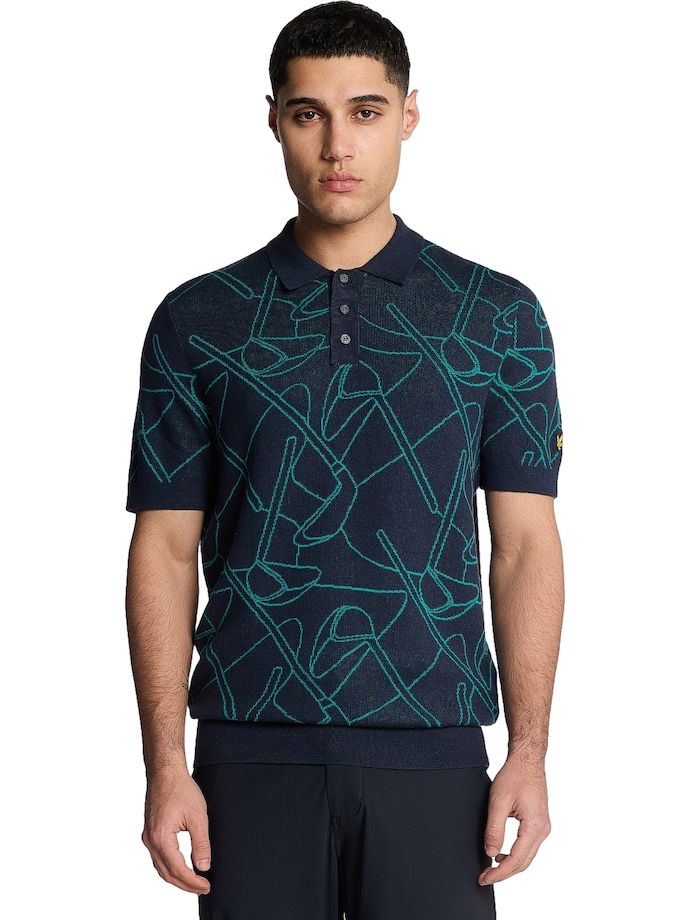 Lyle Scott Polo Golf Outline, azul marino