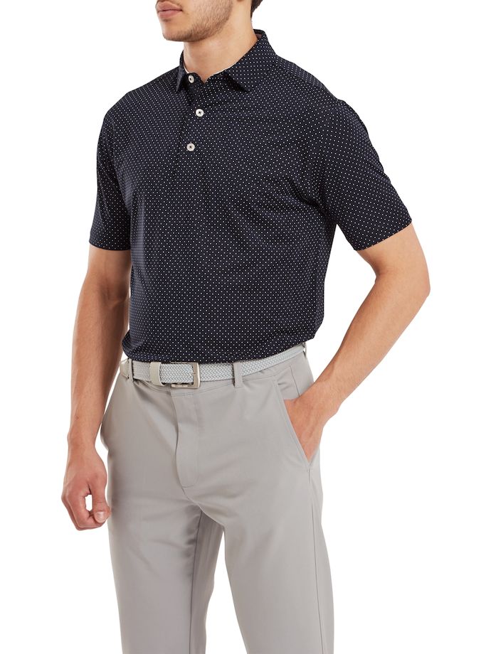 FootJoy Polo Stretch Lisle Dot Print, navy