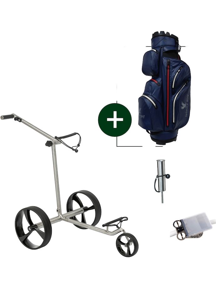 Leisure Electric trolley Ikarus 2.0 Bag-Bundle navy, silver