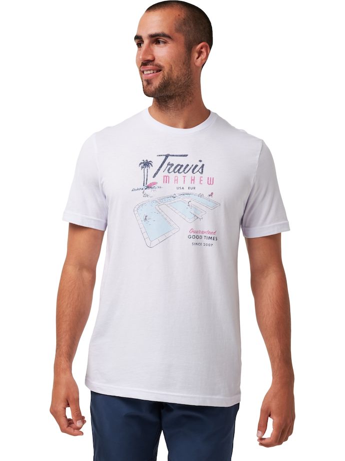 TRAVISMATHEW Camiseta de vacaciones, blanco