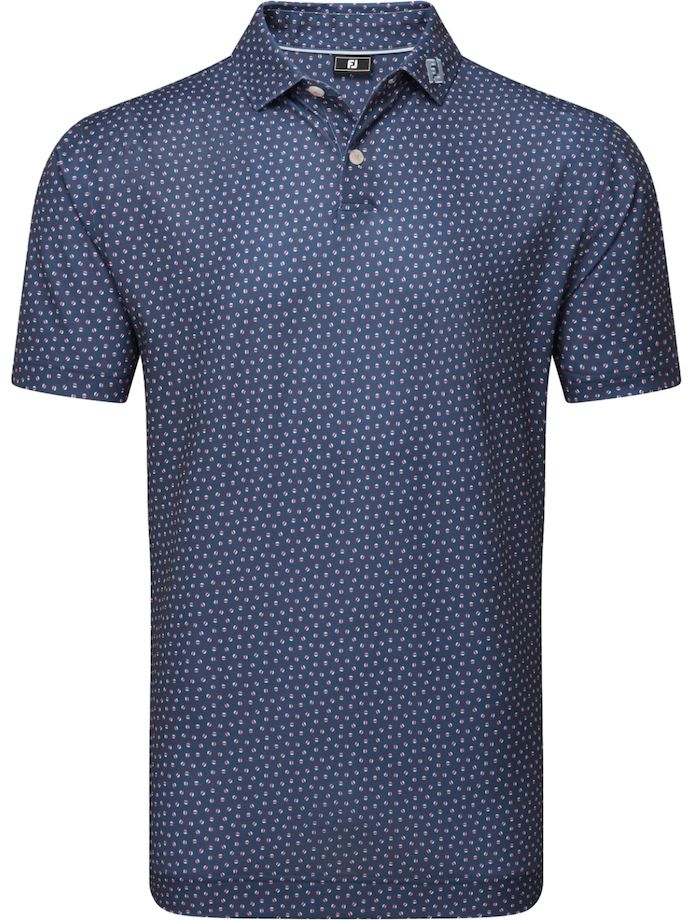 FootJoy Polo Bounce Print Pique, marine