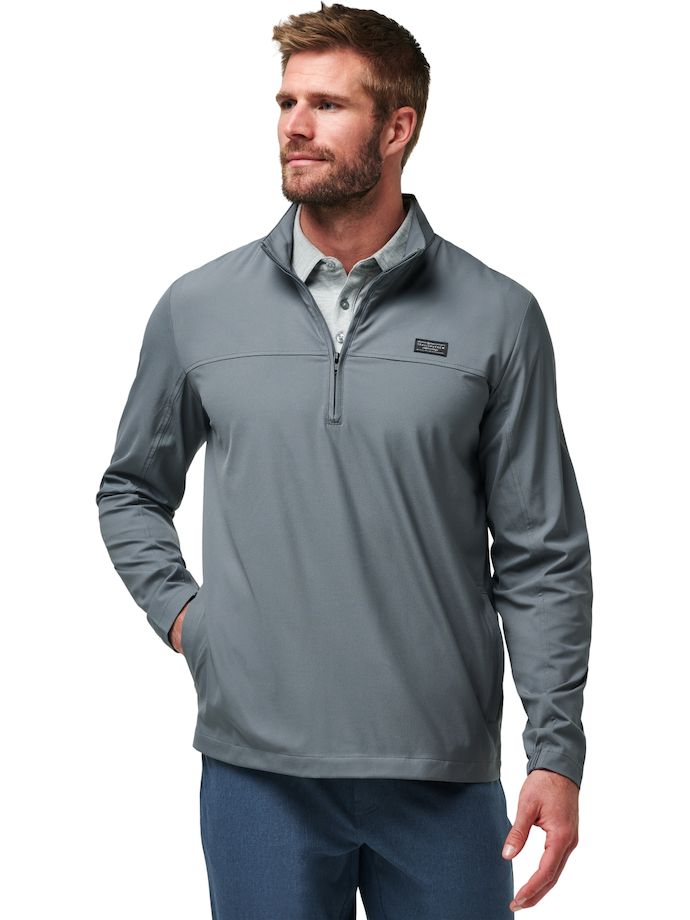 TRAVISMATHEW Layer Wanderlust 1/4 di zip, grigio