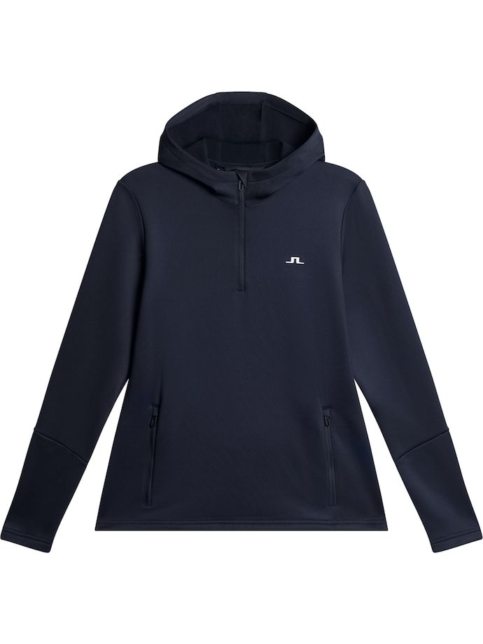 J. LINDEBERG Felpa con cappuccio Aerial Quarter Zip, navy