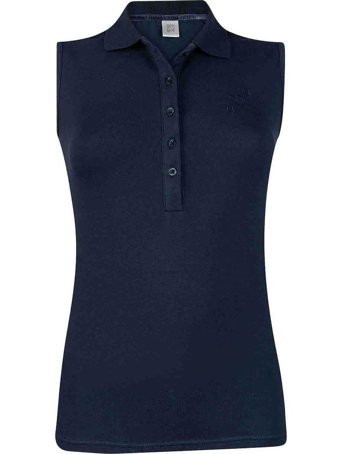 girls golf Polo Bright Blue Love, navy