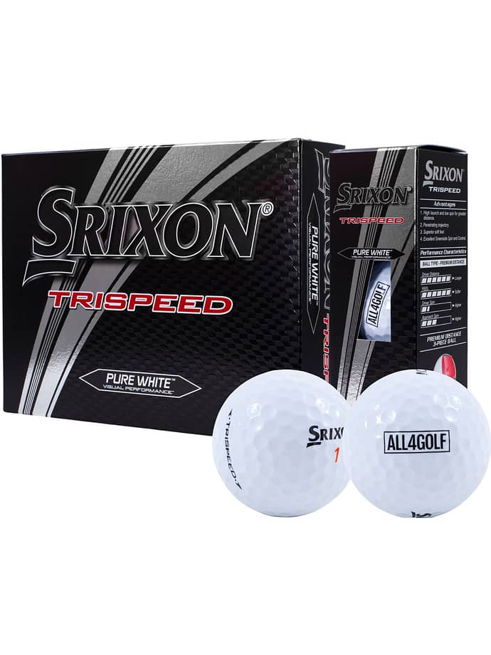 Srixon Trispeed x All4Golf golfbolde - 12 pakker, hvid