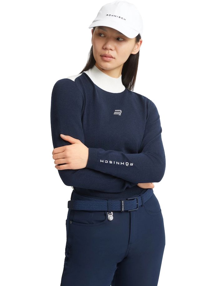 Röhnisch Pullover Ana Turtle Neck, navy/white