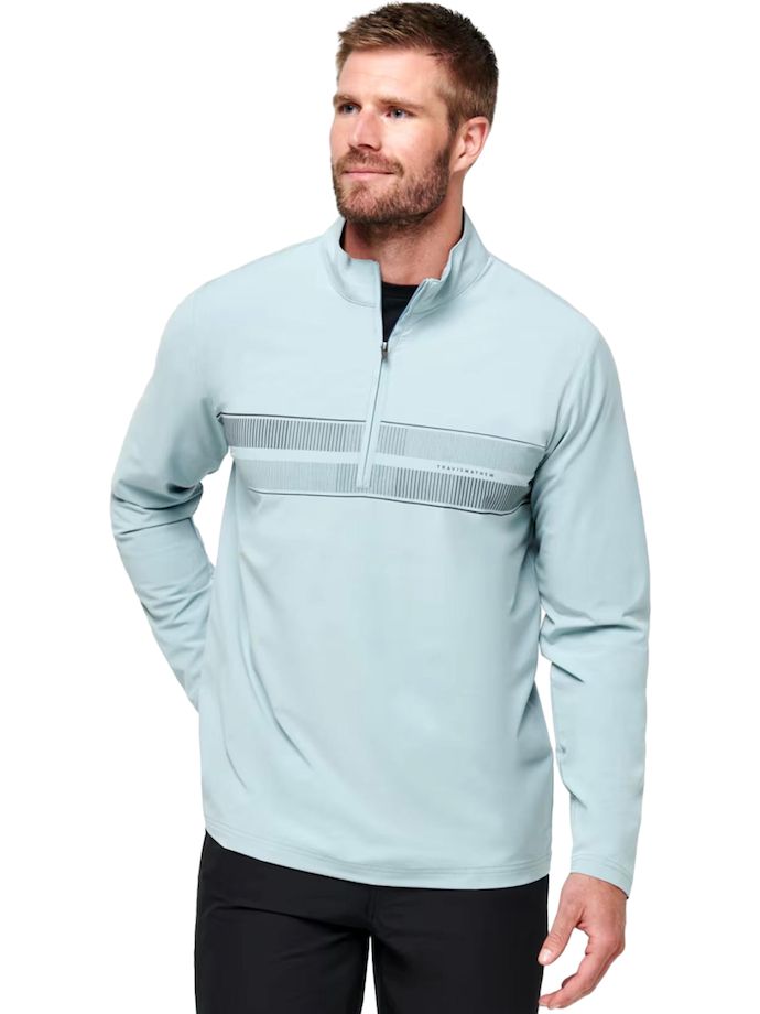 TRAVISMATHEW Layer Wind Water Quarter Zip, green