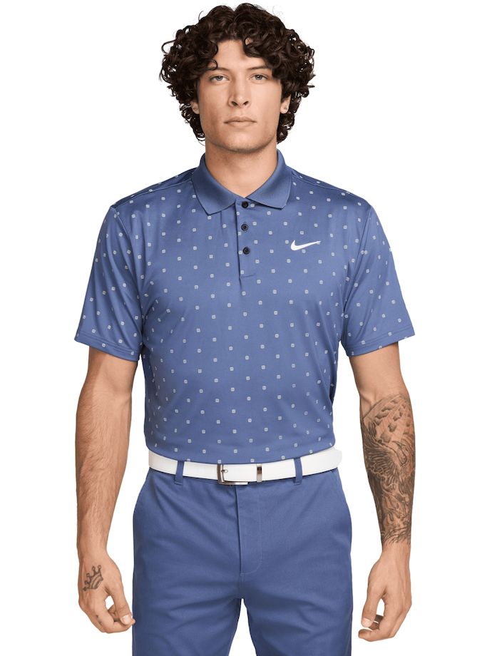 Nike Golf Polo Dri-Fit Tour Print, blau/weiß