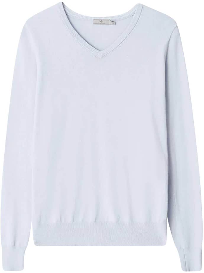 Cross Cross Sweater Classic V-Neck, light blue