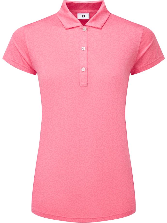 FootJoy Polo Painted Floral Lisle, manica corta, rosa