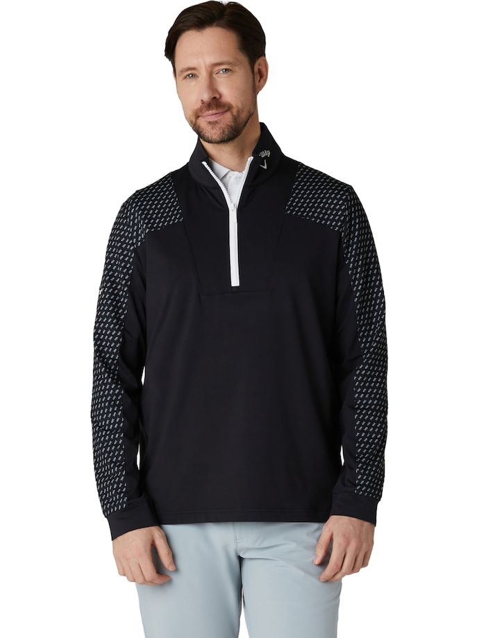 Callaway Trui Odyssey Chev Motion Print 1/4 Zip, zwart