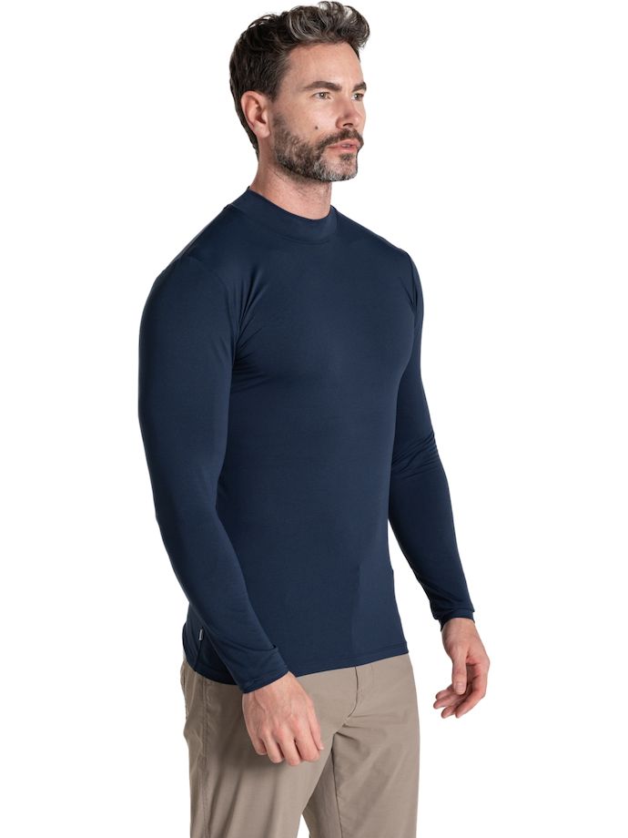 CRAGHOPPERS Mock neck, long sleeve, navy