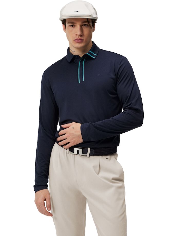 J. LINDEBERG Polo Viktor Longsleeve, navy