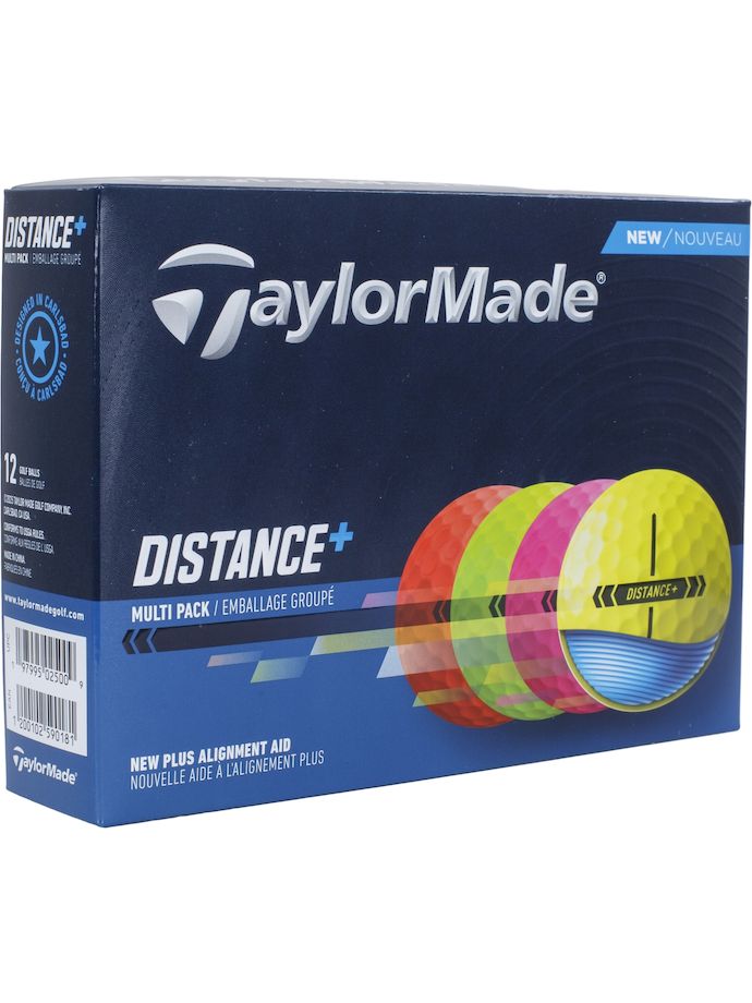 TaylorMade Golfbälle Distance Plus - Pack de 12 unidades, multicolor